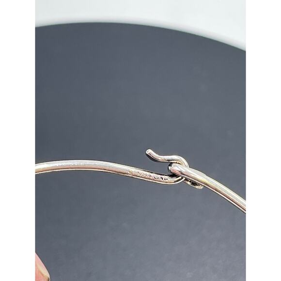 Sterling Silver Designer Signed 925 Hook and Loop Closure Cuff Bracelet - Picture 3 of 8